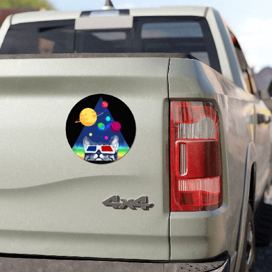 3D Space Cat Car Magnets