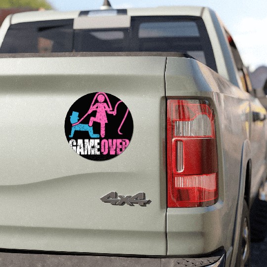 Funny Bride and Groom Meme & Quote Car Magnets "Game