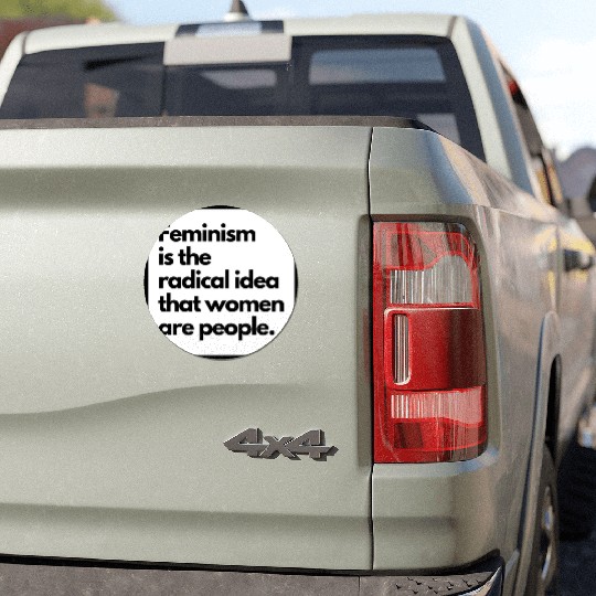 Feminism solid back sticker Car Magnets