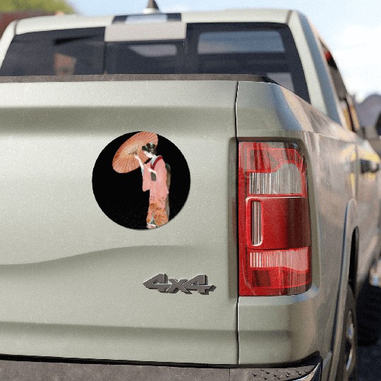 Japanese woman in kimono in a watercolor Car Magnets