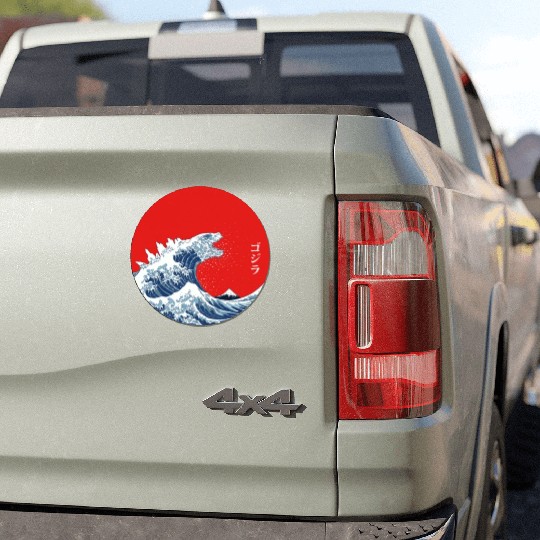 Great Wave Off Kanagawa Circle Car Magnets