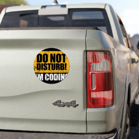 Do Not Disturb I'm Coding Vintage, Programmer Car Magnets