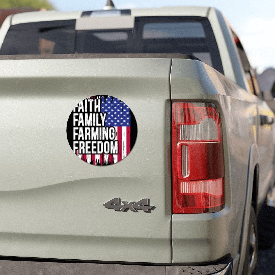 USA Flag Faith Family Farming Freedom 4th of July Car Magnets