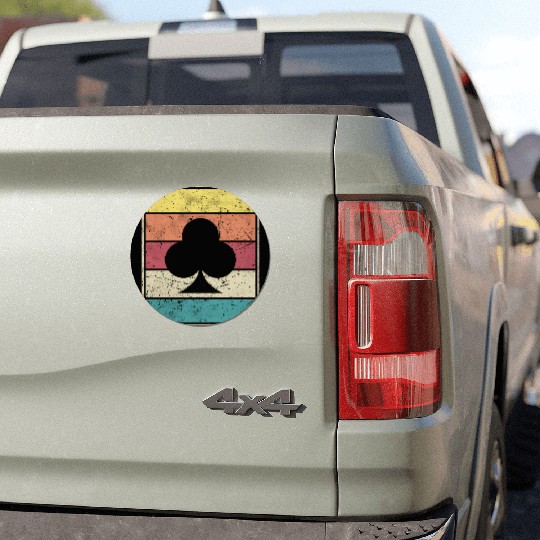 Clubs Playing Card Poker Symbol Car Magnets