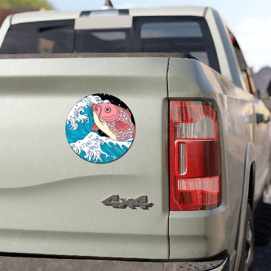 Japanese Koi Fish Great Kanagawa Wave Car Magnets