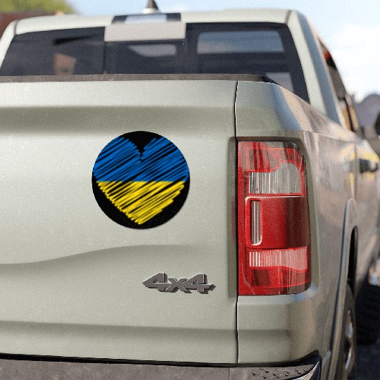 I Stand With Ukraine Ukrainian Heart Flag Car Magnets