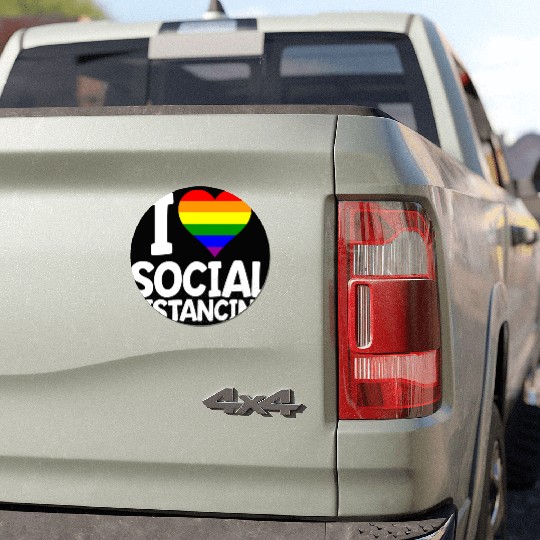 I Love Social Distancing LGBTQ Gay Pride Car Magnets