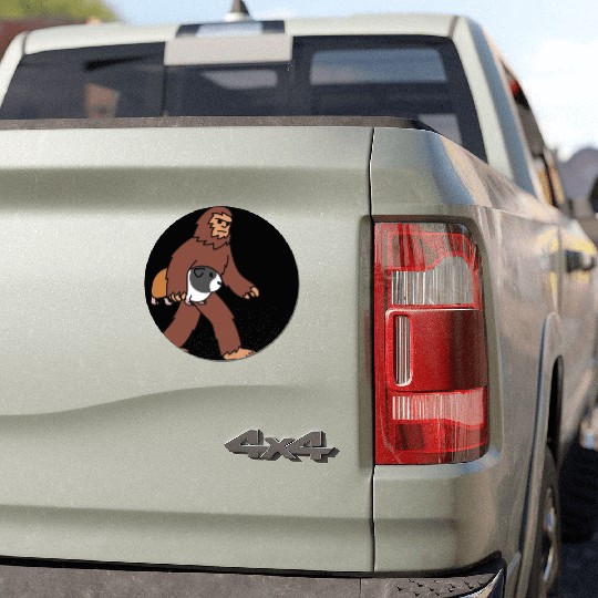 Bigfoot Sasquatch Walking Guinea Pig Car Magnets