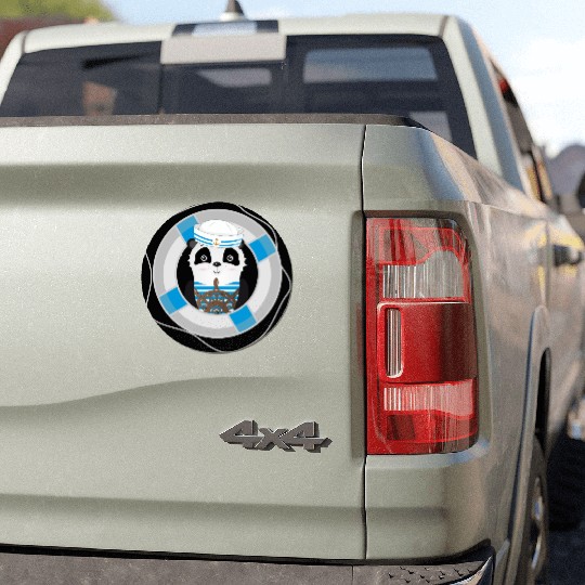 cute panda as a sailor in marine look Car Magnets