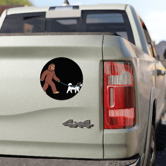 Bigfoot Sasquatch Walking Havanese Car Magnets