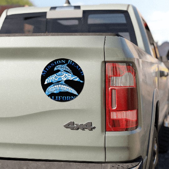 Mission Beach California Vacation Tribal Dolphins Car Magnets
