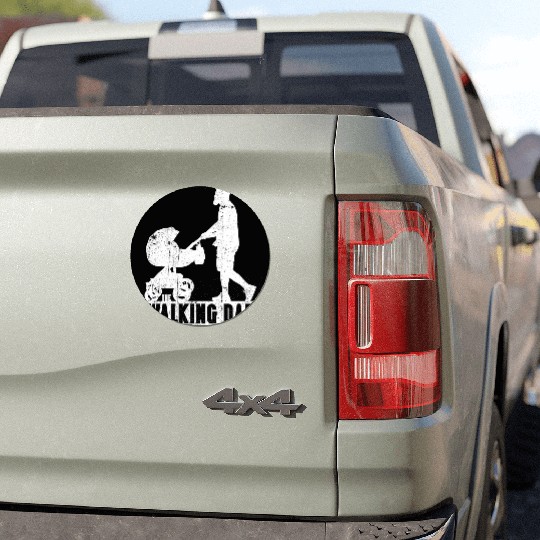 The walking dad Car Magnets