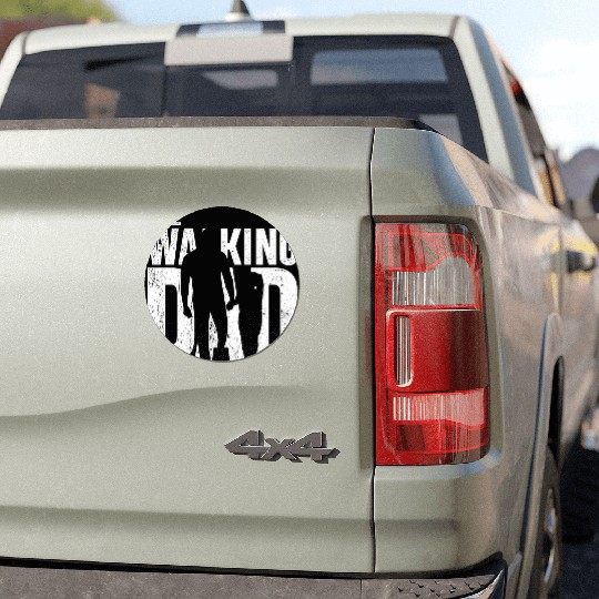 The walking dad Car Magnets