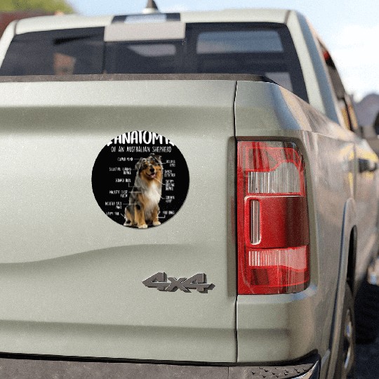Funny Anatomy Australian Shepherd Dog Lover Aussie Car Magnets