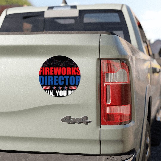 Fireworks Director I Run You Run America Flag Car Magnets