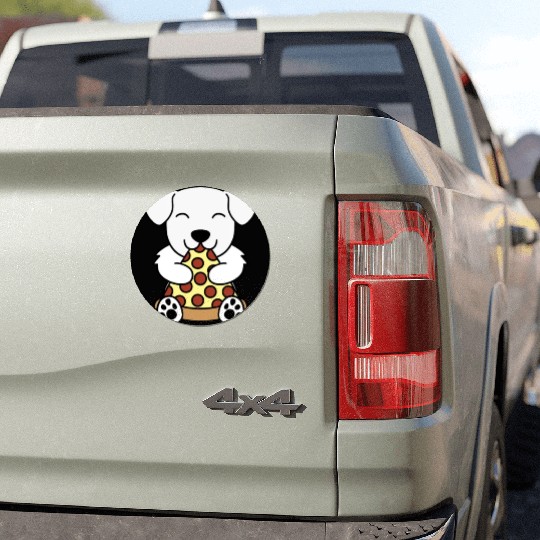 Great Pyrenees Pizza Lover Car Magnets