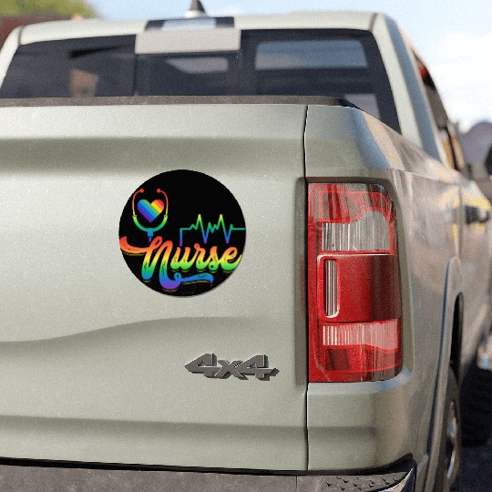 LGBTQIA+ Nurse Hospital Stethoscope Car Magnets