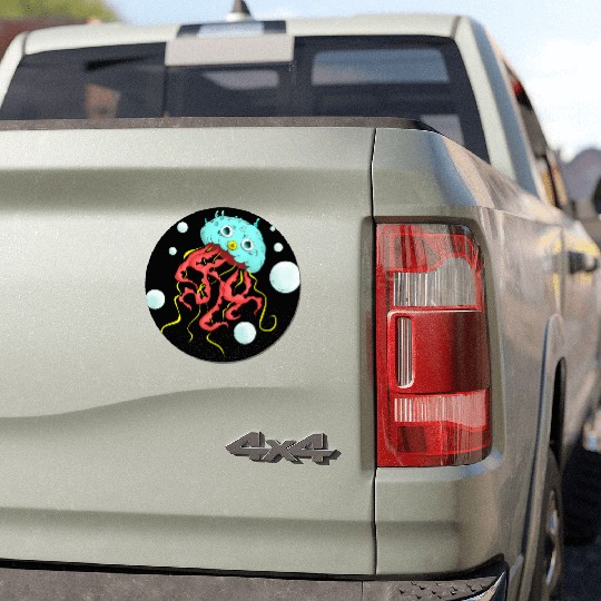 Amazing Jellyfish swimming underwater Car Magnets
