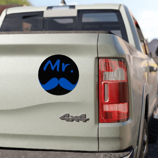 Mr & Mrs. Mustache Lips Matching Couple Car Magnets