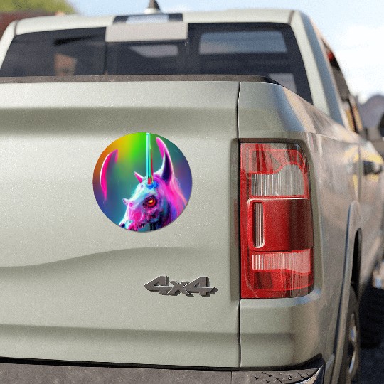 Heavy metal rainbow ultra unicorn Car Magnets