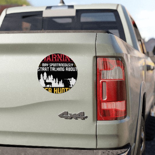 Buck Deer Hunting Hunter Warning Car Magnets