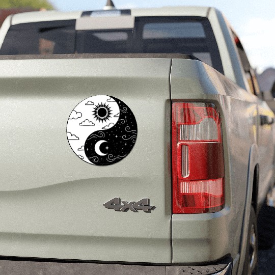 Sun and Moon Yin Yang for Yin Yang Art Lover Car Magnets
