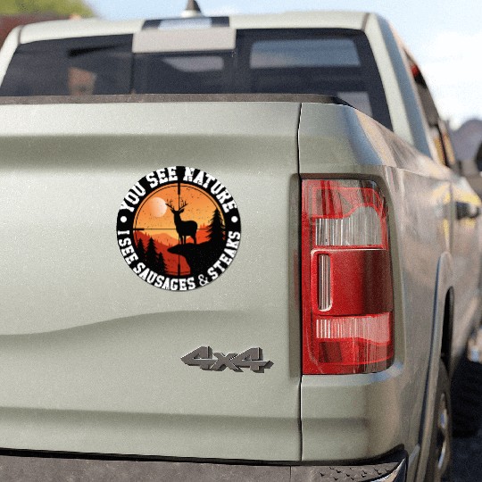 Buck Deer Hunting Hunter Bbq Car Magnets