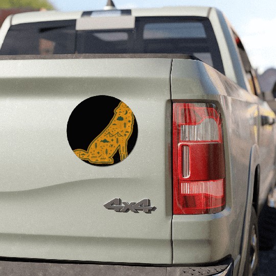 Vintage Lone Solo Wolf Silhouette Mountain Wolves Car Magnets