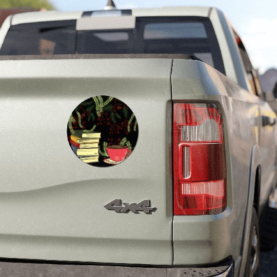 Winter Books and Tea Car Magnets