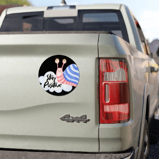 Stay Positive - Colorful Snail Car Magnets