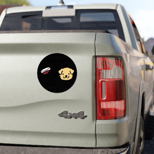 I Just Want To Drink Wine Golden Retriever Car Magnets