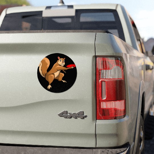 Disc Golf Squirrel Car Magnets