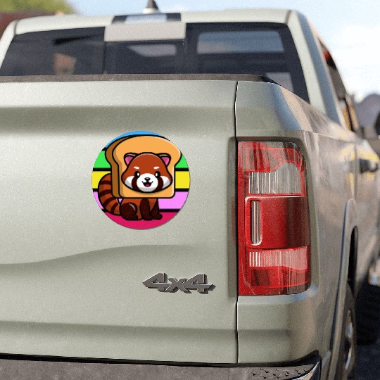 Red Panda In Toast Car Magnets