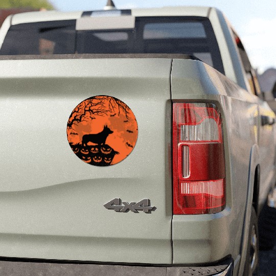 Corgi And Moon Halloween Funny Dog Lover Gift Car Magnets