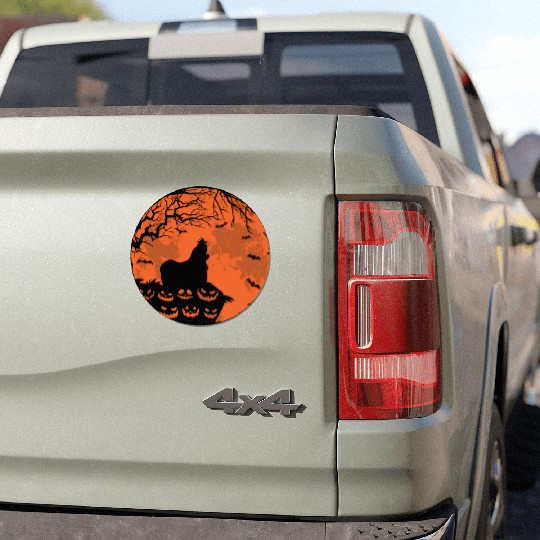 Shih Tzu And Moon Halloween Funny Dog Lover Gift Car Magnets