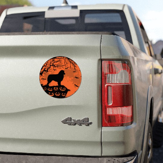 Australian Shepherd And Moon Halloween Dog Lover Car Magnets