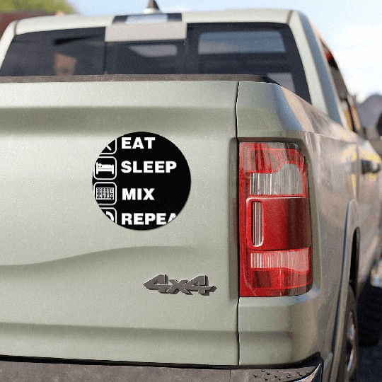 Eat Sleep Mix Repeat Funny Audio Engineer Sound Te Car Magnets