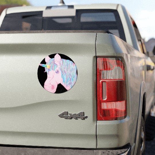 kawaii rainbow unicorn Car Magnets