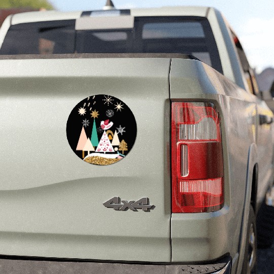 Christmas Winter Scandinavian Trees Snow Car Magnets