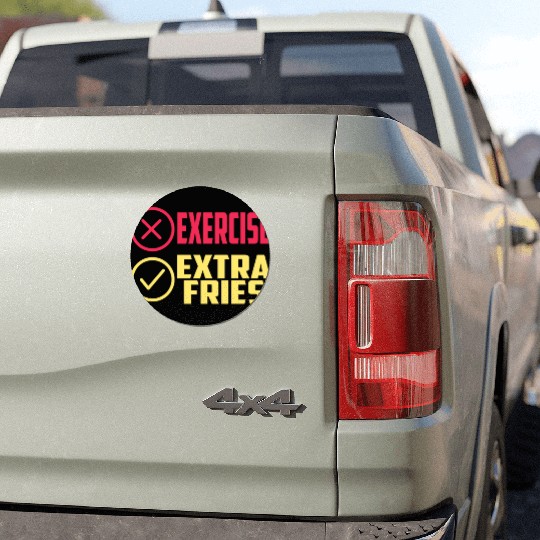Exercise Extra Fries Gym Workout Chips Car Magnets
