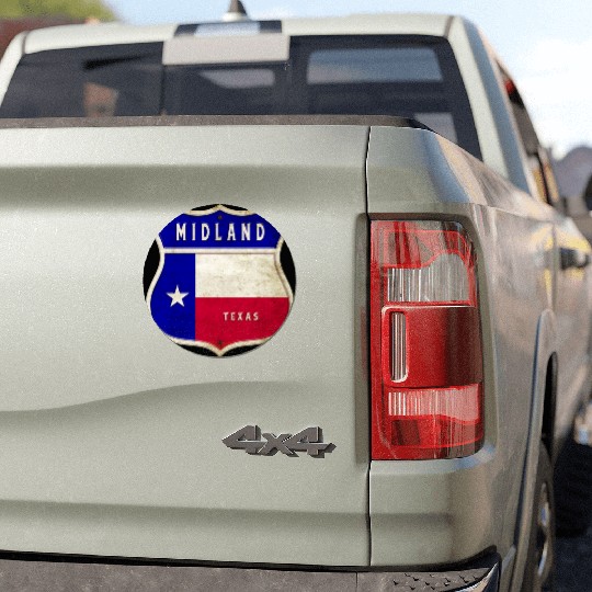 Midland Texas crest flag design Car Magnets