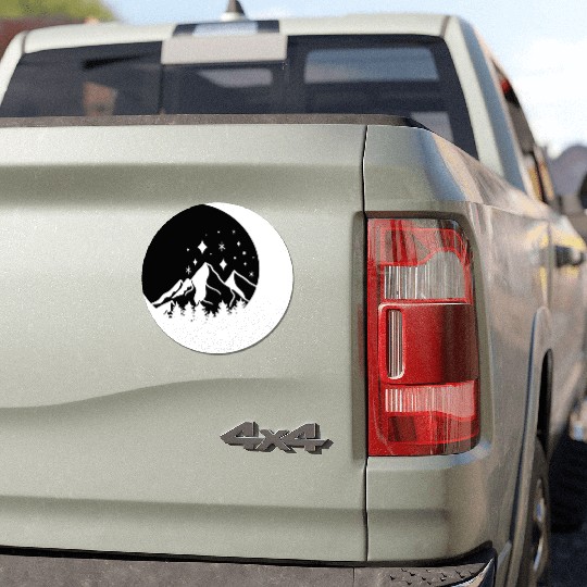 Mountains in the moon Full moon Car Magnets