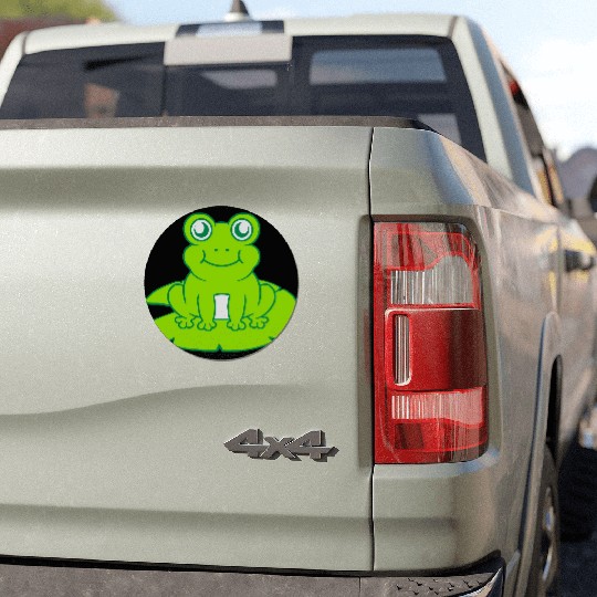 frog sitting water lily sea leaf Car Magnets