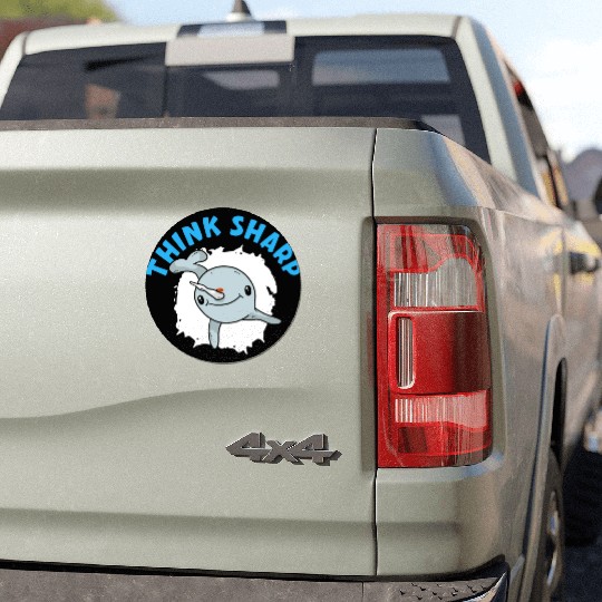 Think Sharp Narwhal Unicorn Of The Sea Animal Car Magnets