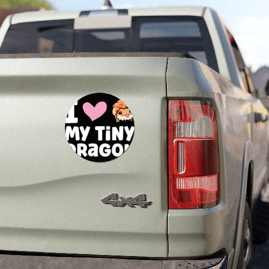 I Love My Tiny Dragon Reptile Pogona Lizard Car Magnets