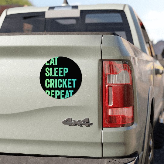 Eat sleep cricket repeat | Cricket Lover Car Magnets