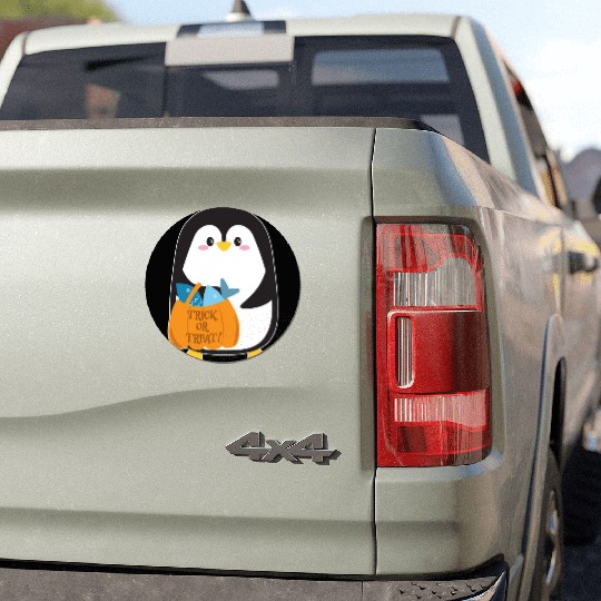 Cute penguin on Halloween Car Magnets