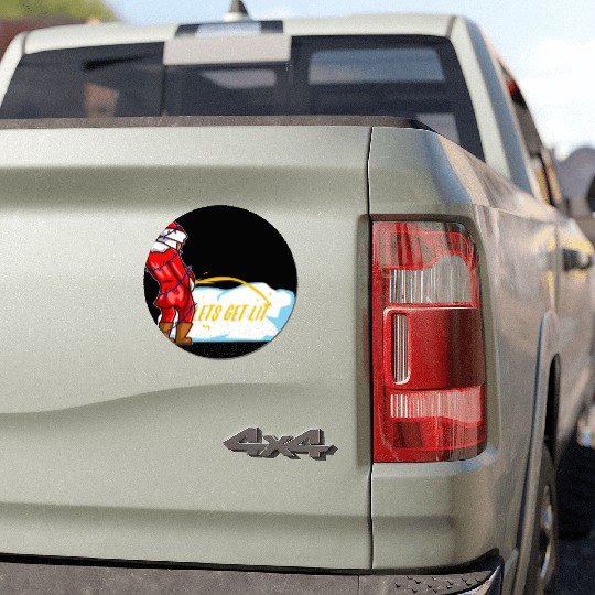 Lets get lit christmas Car Magnets