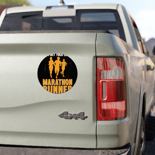 Running Runner Half Marathon Car Magnets