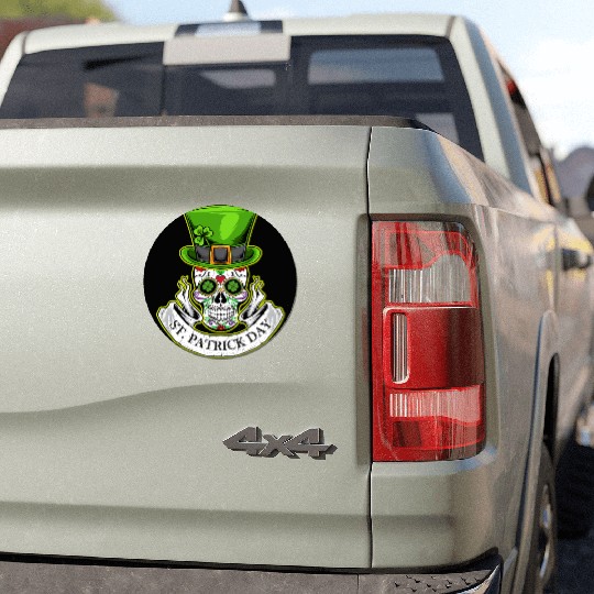 Sugar Skull | St Patrick Day | Lucky Charm Irish Car Magnets